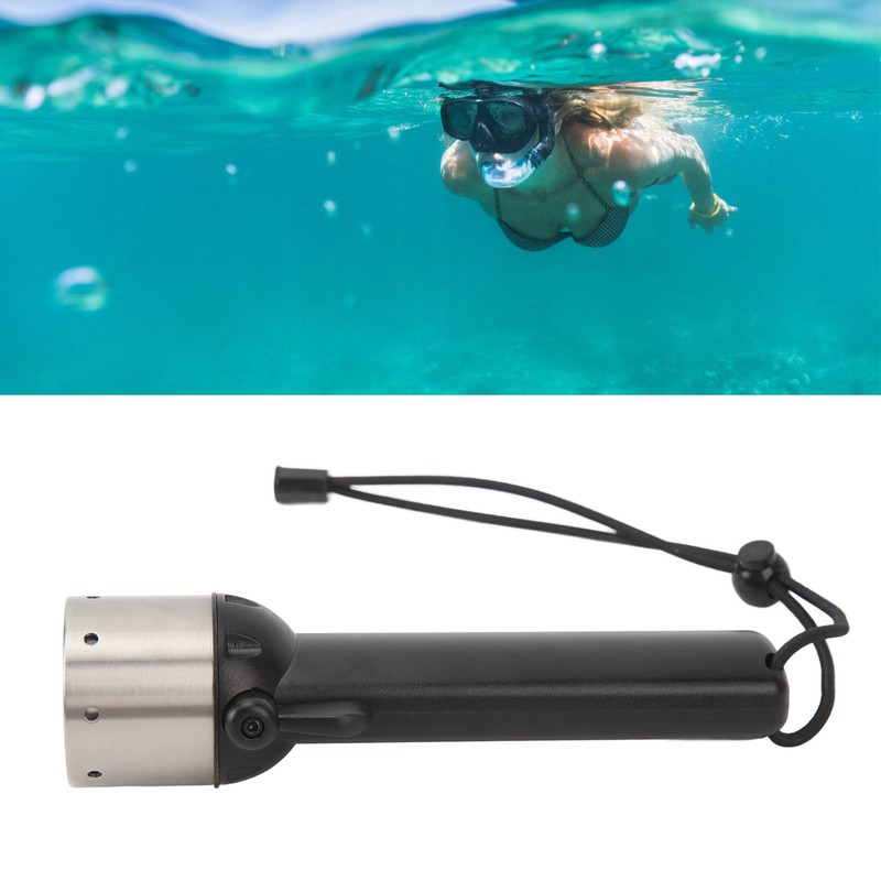 Diving Flashlight Black Dive Light 200lm 328ft IP68 Waterproof Compact