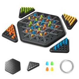 HomeDejavu Triggle Game, Triangle Board Game, Triggle Rubber Band Game, Triggle Board Game, Triangle Chess Board Game for 2-4 People, for Family Celebrations with Children and Adults