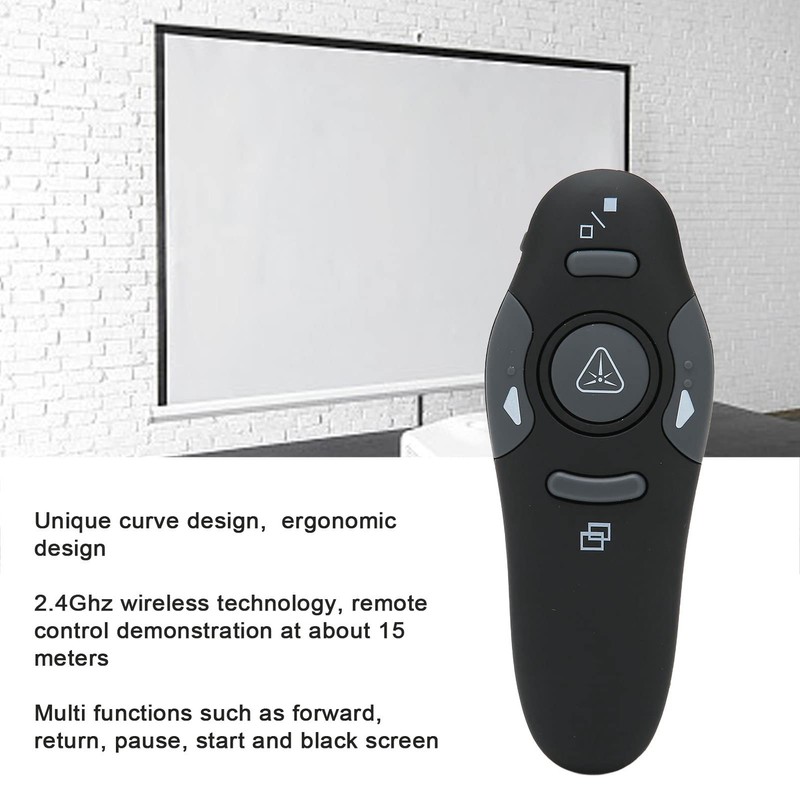 Presentation Clicker, Ergonomic Handhold Presentation Remote Wide Application Multi Functions