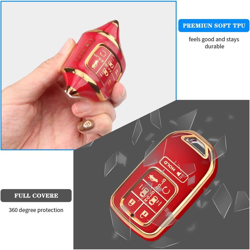 QBUC for Honda Odyssey 7 Button Key Fob Cover Case