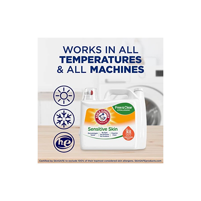 Arm & Hammer Sensitive Skin Free & Clear, 140 Loads