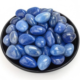 SigMntun Blue Aventurine Healing Crystal Stone Set - 24 Pieces, 0.6" Natural & Polished Stones for Healing, Meditation, Reiki, Chakra, Crafting & Decoration