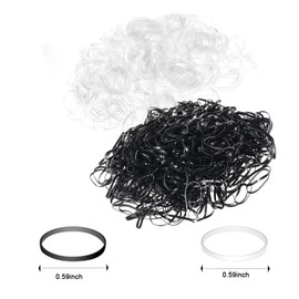 1000pcs Clear Elastic Hair Bands, Elastic Hair Ties, Hair Band, Hair Elastic, Small Hair Bands, Rubber Bands For Hair, Clear and black Hair Elastics, Small Elastic Bands(with tools)