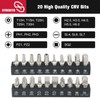 STREBITO Mini Ratchet Set, 22-Piece 1/4 Ratchet Right Angle Screwdriver,