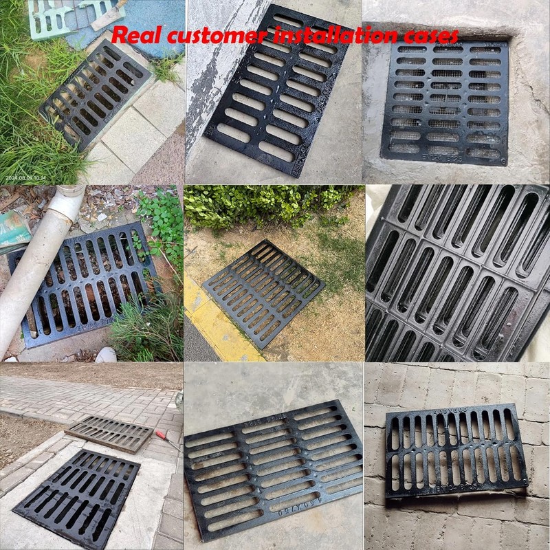 Cast Iron Drain Grate, 9 * 9in Outdoor Drain Cover,