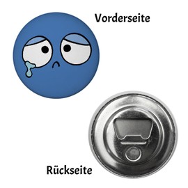 Emotion Sorrow Magnet with Bottle Opener Round Face Mood Magnet Kawaii Sad Design Mood for Colleagues Mood in the Head Round