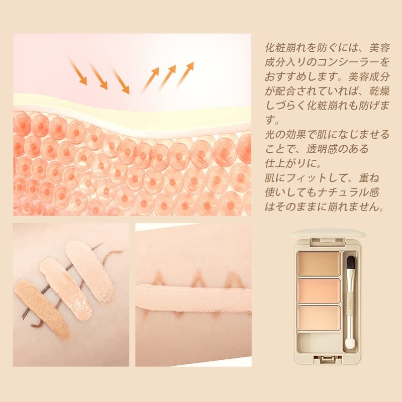 ukiss Palette Concealer 3 Colors High Cover Tight Double Ended