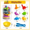 LEADSTAR Montessori Counting Toys,58pcs Rainbow Counting Dinosaurs with Matching Bowl