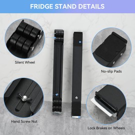 Extendable Furniture Appliance Mover, Washing Machine Dolly with Brakes Rolling Base for Fridge Washer and Dryer Laundry Heavy Duty 24 Wheels Appliance Slider (Black)