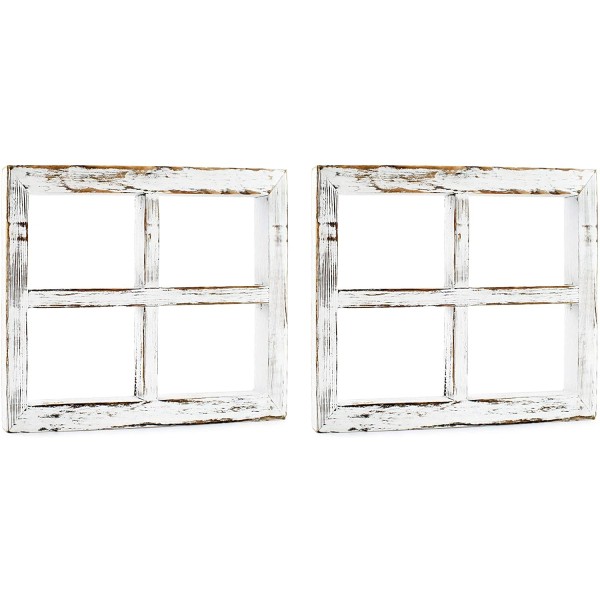 Darware White Window Wood Frames, 2pk 11x16", Distressed Farmhouse Decor-
