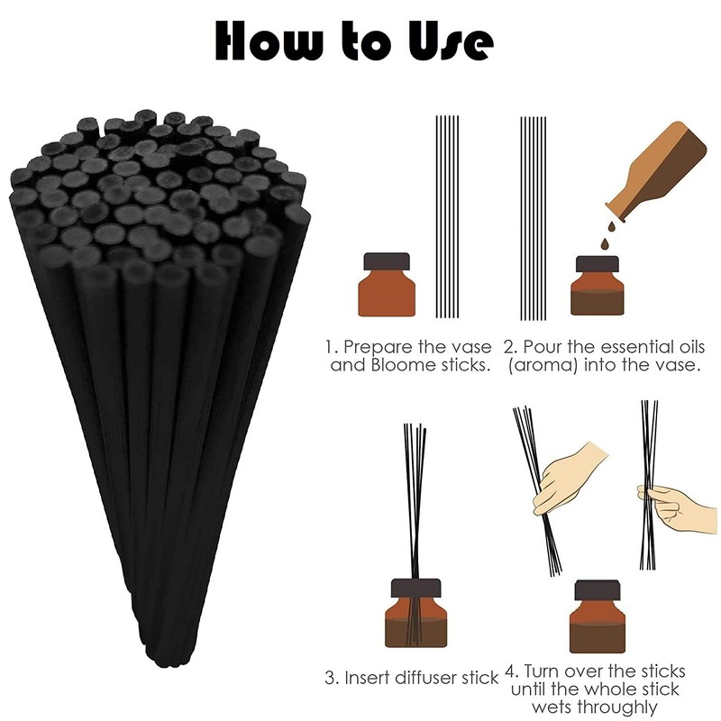 Resafy Reed Diffuser Sticks, Jecnovo Pack of 100 Fiber Sticks
