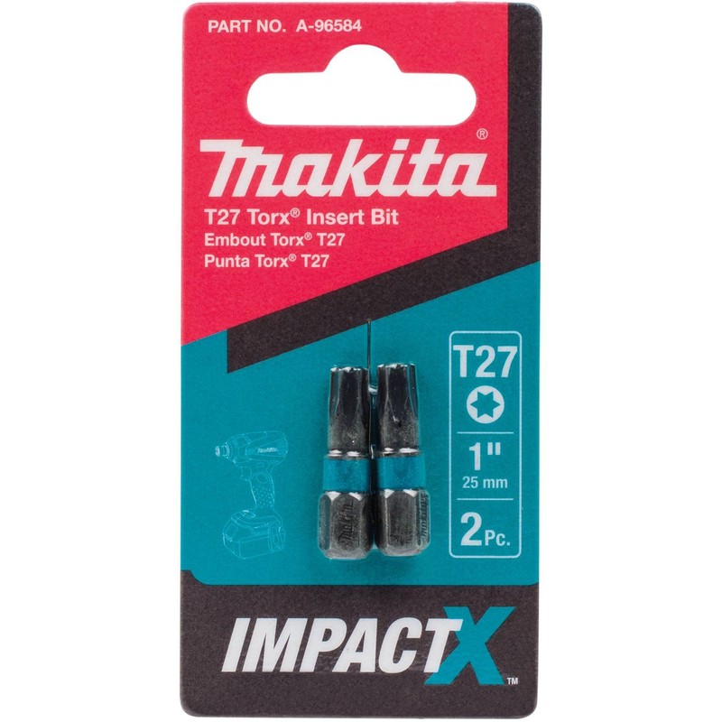 Makita A-96584 Impactx T27 Torx 1″ Insert Bit, 2 Pack