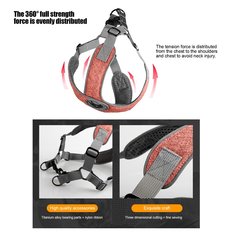 Pet Leash Vest Reflective Harness Adjustable Breathable Cat Dog Outdoor