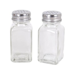 PARENCE. - Set of Traditional Salt and Pepper Shakers - 8.5x4.5x10cm - Set of 2 Classic Salt and Pepper Containers - Transparent, Kitchen, Home