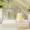 EXCEART Glass Cloche 2 Sets Clear Glass Dome Candle Glass