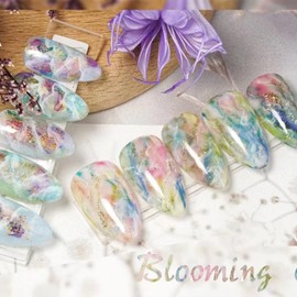 senvenski Blossom Blooming Gel Nail Polish Clear for Spreading Effect Art 7.5ml x2 UV LED Marble Floral Print Nail Art Design Manicure Kit Varnish DIY Home Salon (YR2-001)