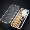 Chopstick Storage Box Stainless Steel Tableware Drying Tray Multifunctional Kitchen