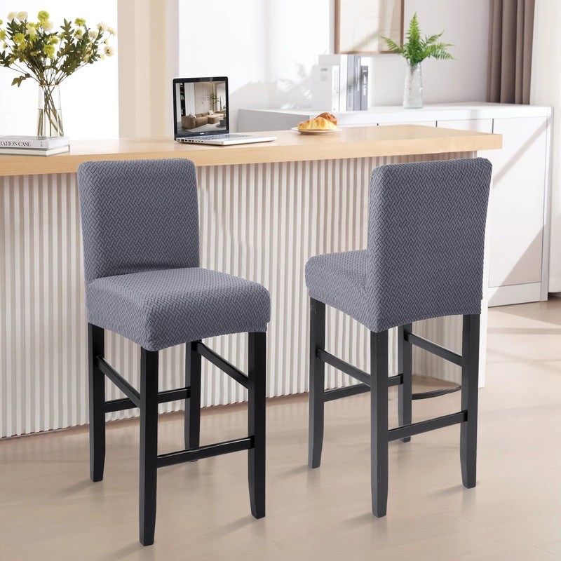YISUN Waterproof Bar Stool Covers, Bar Chair Covers with Back,
