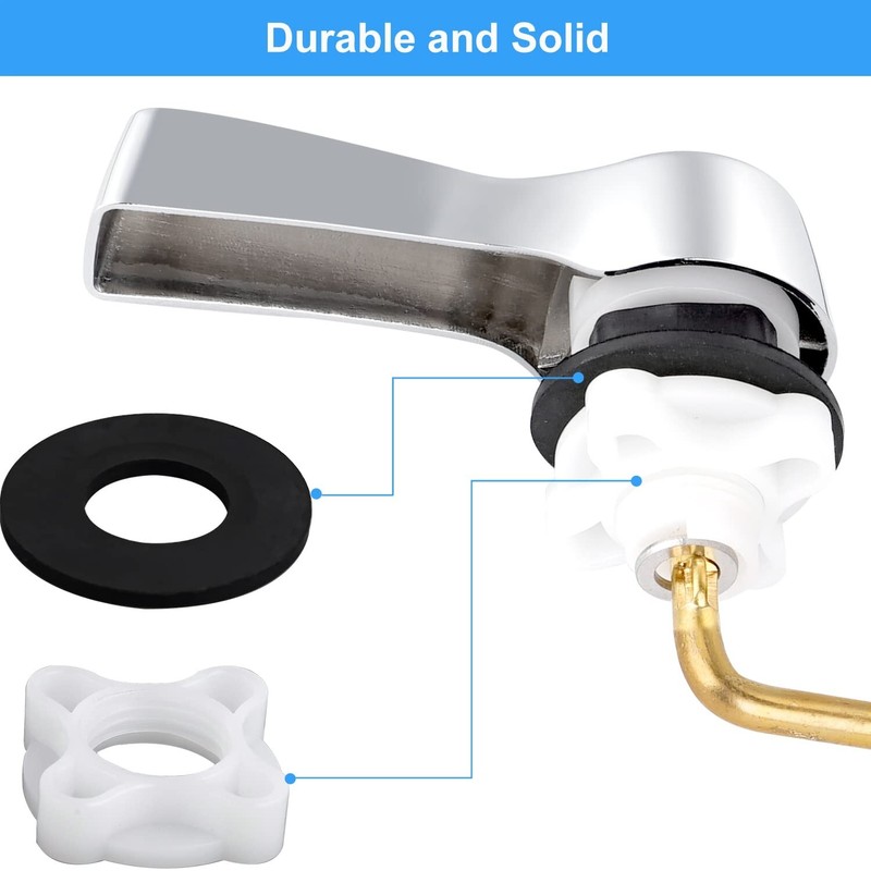 Hibbent 2-Pack Universal Side/Angle Mount Toilet Handle, Brass Toilet Tank