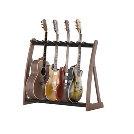 Bamboo Multi Guitar Stand, Guitar Rack for Multiple Guitars(Walnut)