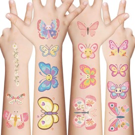 20 Sheets Butterfly Temporary Tattoos Stickers,Butterfly Birthday Themed Party Supplies Decoration Favors,Cartoon Sticker Tattoos Gift for Kids Home Activity Class Prizes Carnival Rewards