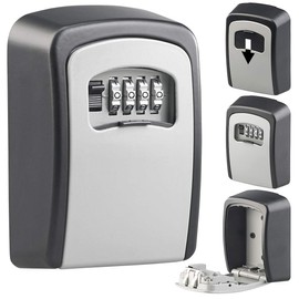 Xcase Small Key Safe: Mini Key Safe Wall Mounted 1mm Aluminum Combination Lock (Key Safe for 1 Key, Key Cabinet with Code, Key Cabinet)