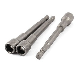 sourcingmap a14050200ux0050 10 x 100 mm Magnet Hex Socket Nut Driver Setter (3 Pieces), 10mm x 100mm