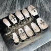 White Pure Handmade Nail Tips - Middle Coffin / 화이트