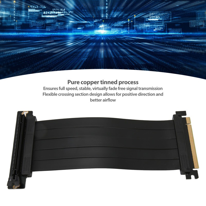 PCIE 3.0 16x Riser Cable High Speed Flexible 90 Degrees