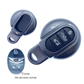 Nordecco Glossy Hard Plastic Key Fob Case with Button Cover for Mini Keyless Key Fob Compatible with Mini 2014-20 Hatch Convertible Coupe CountryMan PaceMan ClubMan F54/F55 56 57 60 R60/61
