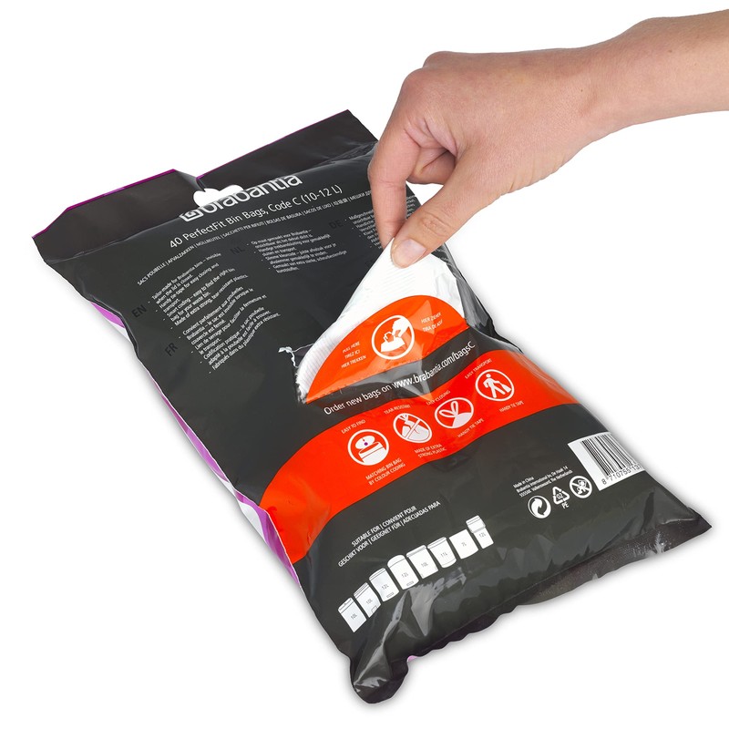 Brabantia PerfectFit - Bolsas de basura de plástico grueso (tamaño
