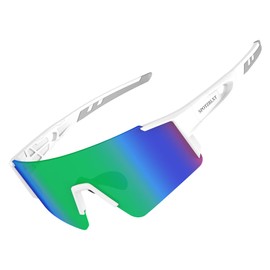 SPOTZRLXT Polarized Sports Sunglasses for Men Women,Running Baseball Fishing Sunglasses,Cycling MTB Bike Glasses UV400, White&grey, Adult