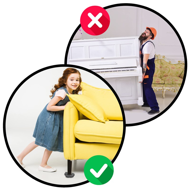 Heavy Duty Furniture Lifter with 4 Sliders for Easy and