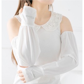 Lalapala Arm Cover, Women's, UV Protection, 99.9%, Summer, Arm Sleeve, Loose, Sun Protection, UPF50+, Cool to Touch, Arm Cover, Ice Silk, Sweat Absorbent, Quick Drying, Anti-Slip, Good Touch