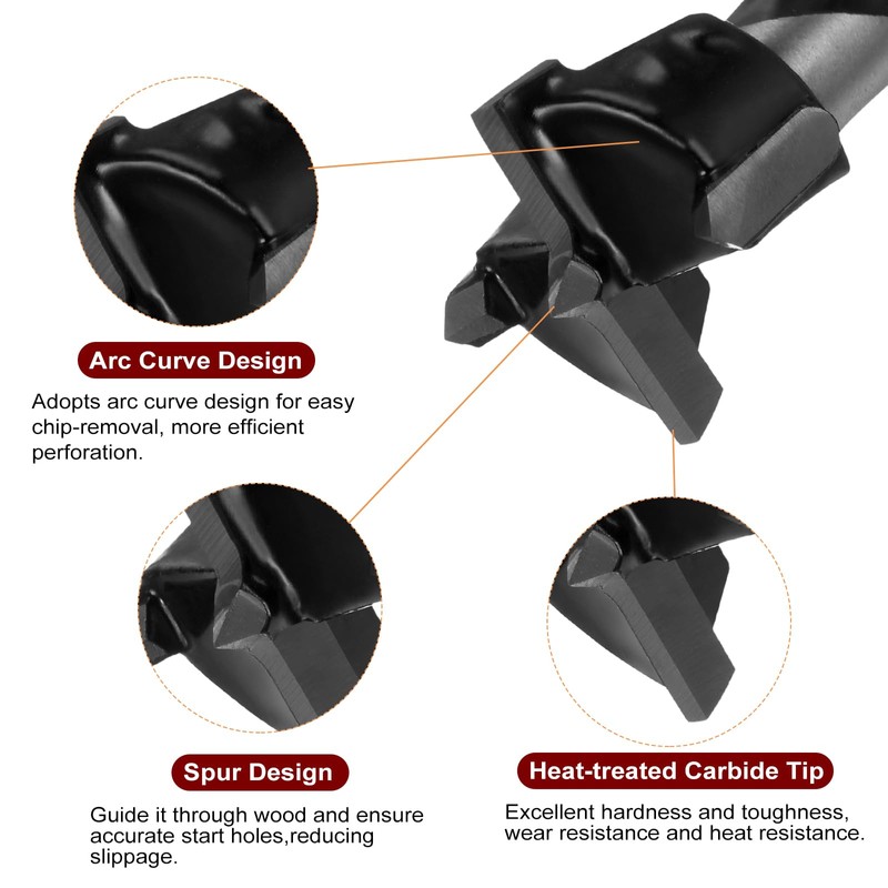 sourcing map Forstner Drill Bit 20mm (25/32") Dia 125mm (5")