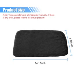 LHDOS Fluffy Car Center Console Cover - Soft Furry Armrest Box Mat Protector Car Armrest Cover Cushion - Universal Armrests Seat Box Cover Pad Middle Console Covers for Most Vehicles (Black)