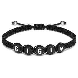 seensea Gigi Braided Bracelet Grandmother Adjustable Heart Link Bracelet for Grandma ID Bracelet Birthday Gift Christmas Family Gifts for Women (GIGI Bracelet)