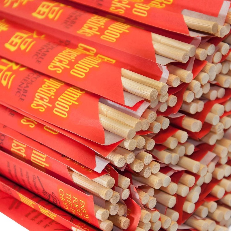 Premium Disposable Bamboo Chopsticks Sleeved and Separated (Bag of 200