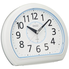 Rhythm 4SE550DN04 Quartz Alarm Clock, Analog, Electronic Sound, Easy to Read, Clean Letters, White