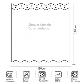 goodbath Fish Shower Curtain, Ocean Underwater World Anti Mould Fabric Waterproof Bath Curtains for Bathroom Bathtub, 180 x 180 cm,Bright Blue