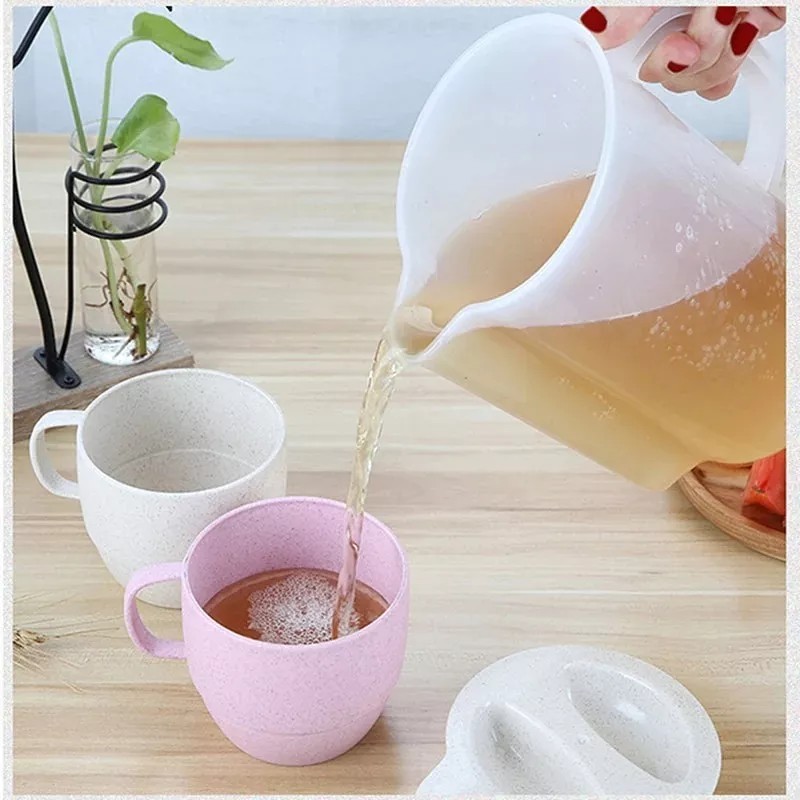 Jarra Cafe Te Bebidas Set Jarra Y Tazas Fibra De
