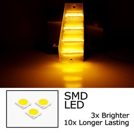 iJDMTOY Semi-Clear Lens Amber Quad-Strip Full LED Front Vertical Side Marker Light Kit Compatible with Jeep 1984-1996 Cherokee, 1986-92 Comanche, 84-90 Wagoneer