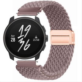 GIOPUEY Bracelet Compatible with Suunto Race S 45 mm, Braided Nylon Bracelet [Unisex] Elastic Replacement Strap - Purple