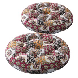 Codi 2Pcs Round Meditation Floor Cushions, Large Pillow Sitting for Adults and Kids, Bohemian Seats for Reading Yoga Living Room Tatami, Memory Foam Added, 22x22 Inch, Coffee Boho