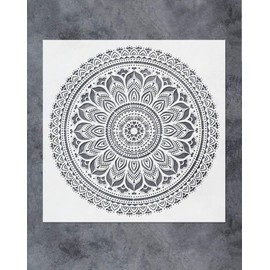 GSS Designs Large Mandala Wall Art Stencil (16x16Inch) - Mandala Stencils for Furniture, Walls, Floors - Mandalas for DIY Home Decor(SL-065)