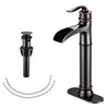 FRANSITON Tall Vessel Waterfall Faucet Bathroom Faucet Single Handle One