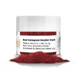 Bakell® 5g Red Hologram Dazzler Dust™ Non Toxic Decorating Glitter