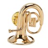 Brass Miniature Tuba Shaped Lapel Brooch Pin Elegant Mini Musical