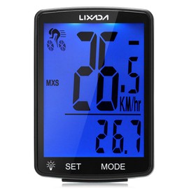 Lixada Bicycle Computer Wireless Multifunctional LCD Screen Bicycle Rainproof Speedometer Odometer 2.8 Inch Waterproof with Temperature Stopwatch Calorie Consumption