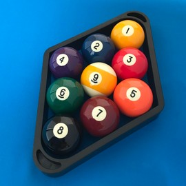 OKKO Billiard Pool Table Heavy-Duty Deluxe Plastic 9 Ball Diamond Rack for 2 1/4" Pool Balls